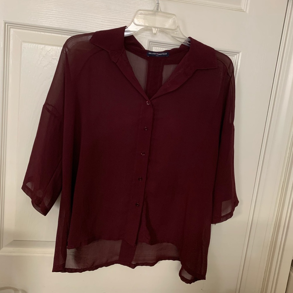 Sheer brandy Melville button down top